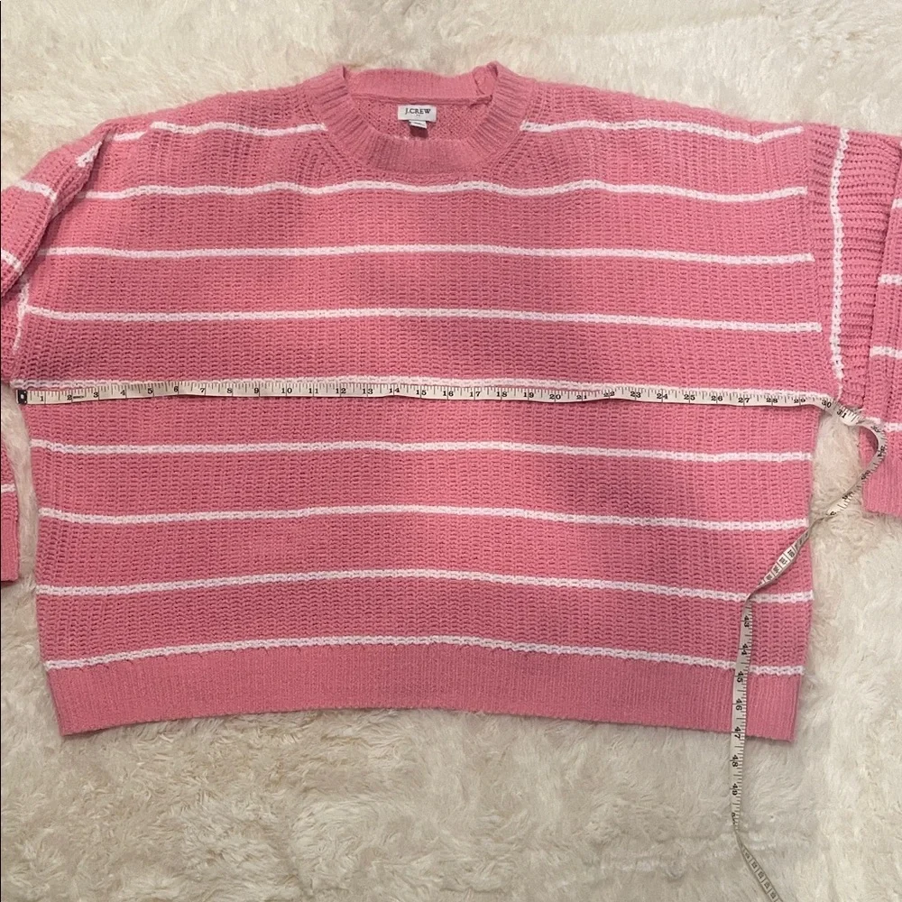 J. Crew Pink and White‎ Striped Sweater